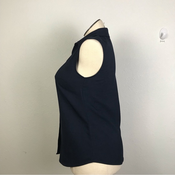 Christopher & Banks women’s blouse sleeveless button down Sz S color blue V-Neck - Picture 4 of 12